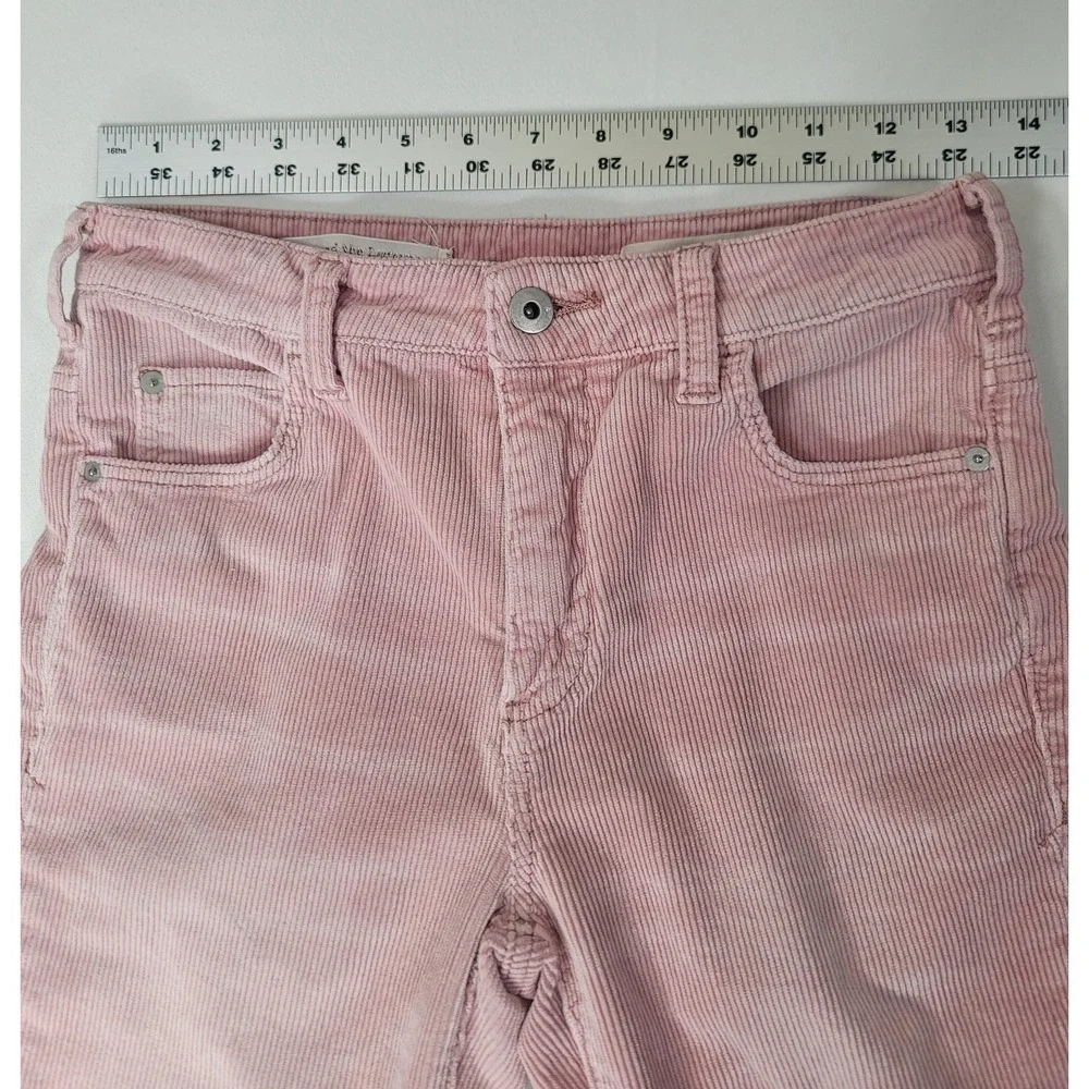 Pilcro and the Letterpress by Anthropologie Pink High Rise Bootcut Corduroy Pant